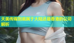 天美传媒到底属于大陆还是香港的公司解析