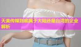 天美传媒到底属于大陆还是台湾的企业解析